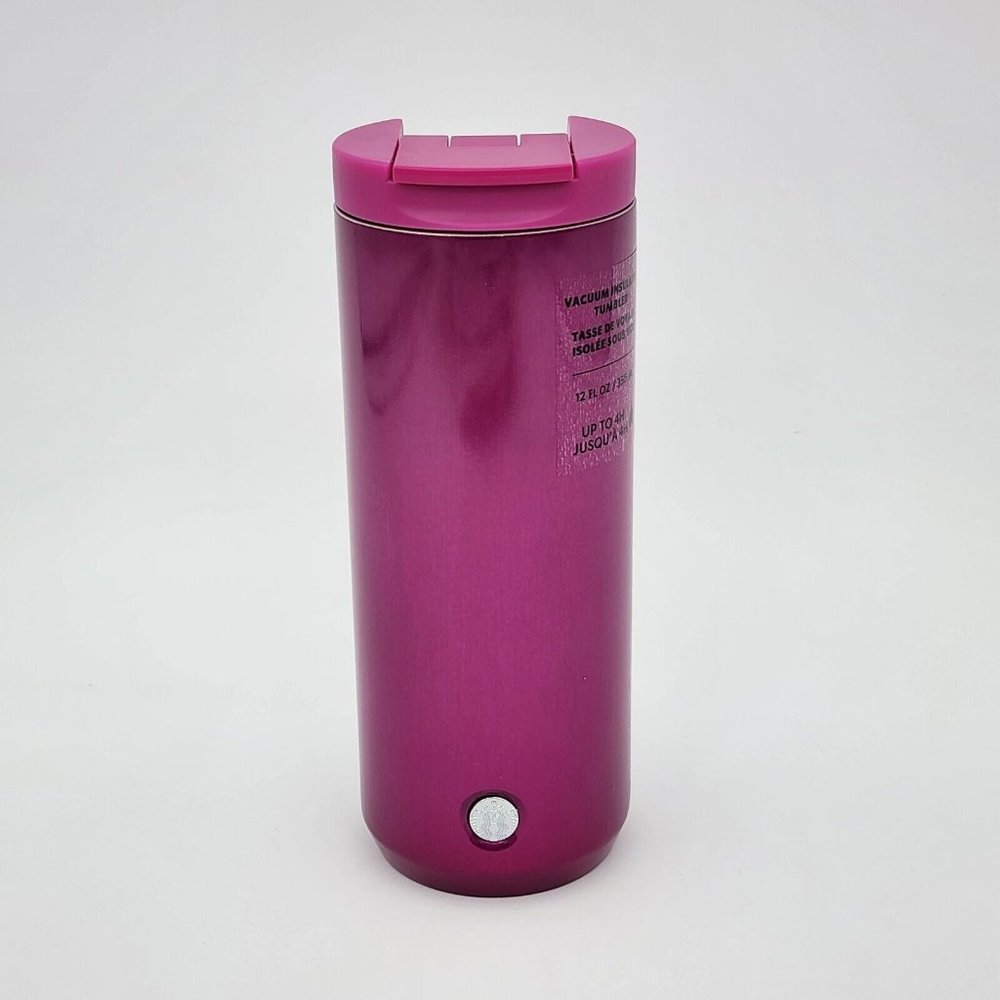 Starbucks 12oz Pink Magenta Stainless Steel  Tumbler New!